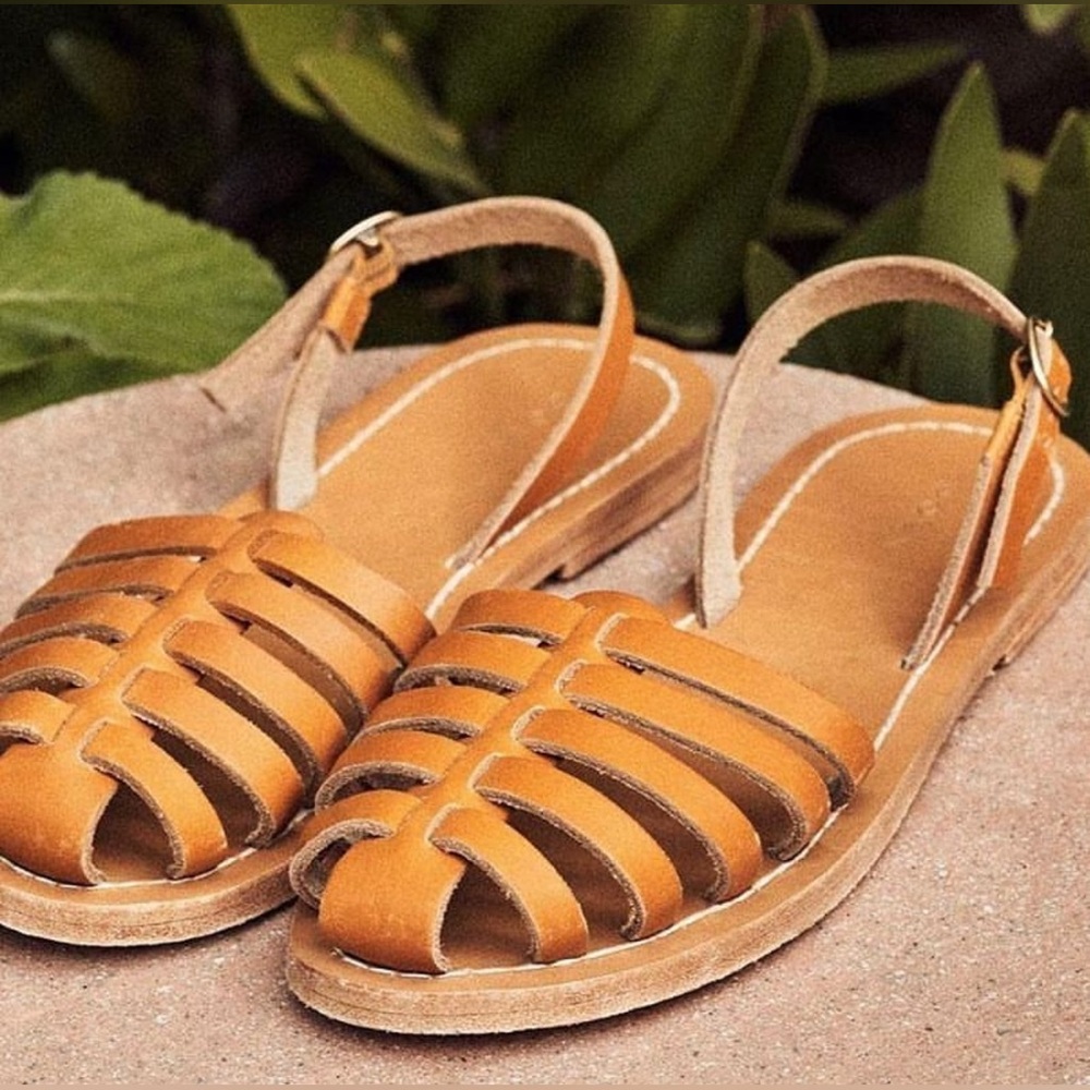 DOEN ‘Coast’ Closed-Toe Slingback Leather Fisherman Sandals Women’s Size 9.5